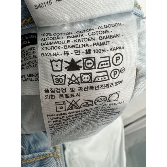 Women’s Levi’s 501 Button Fly Distressed Frayed Cut Off Denim Jean Shorts Sz 25 - Picture 9 of 15